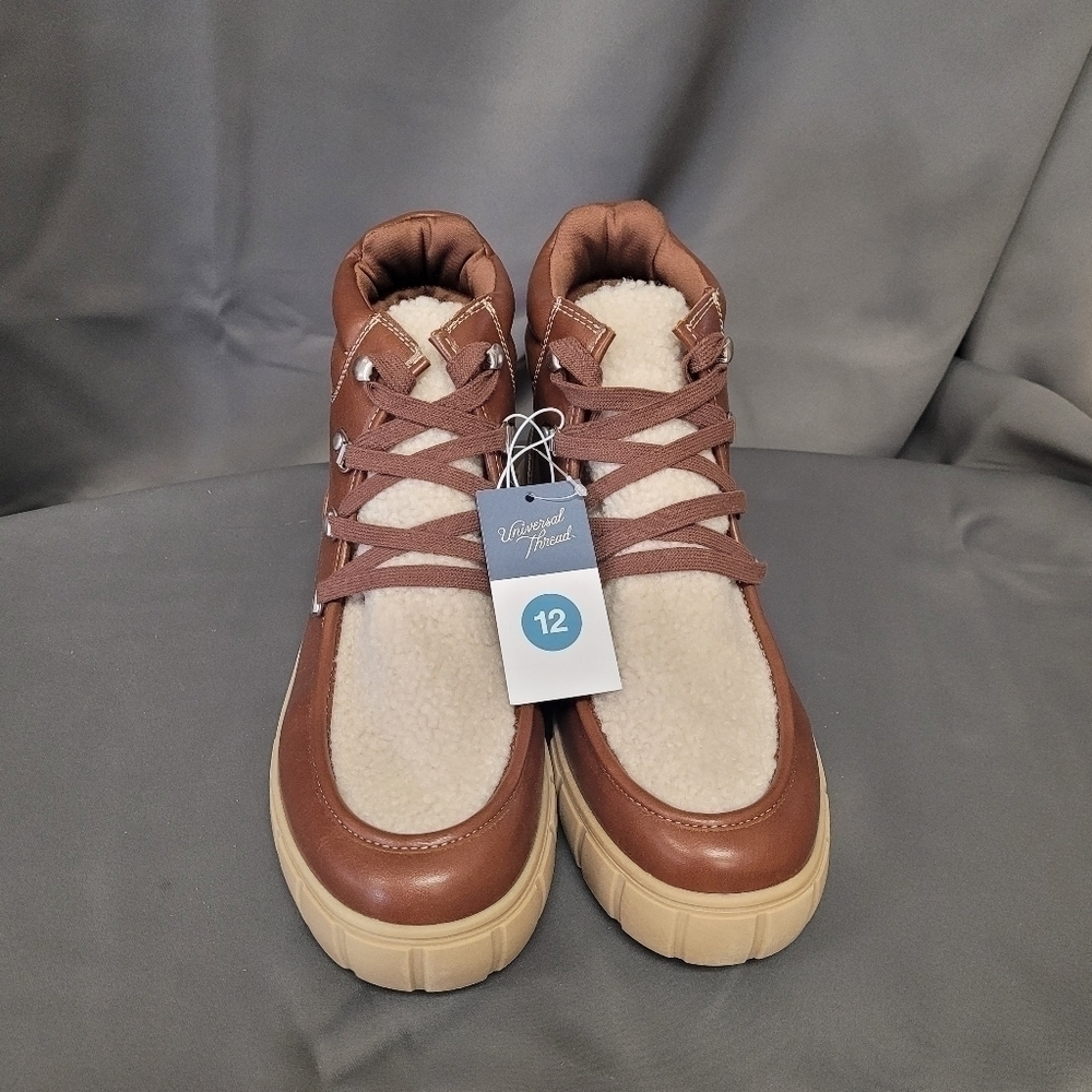 Universal Thread Women's Kimber Sherpa Tongue Boots, Brown, Size 12